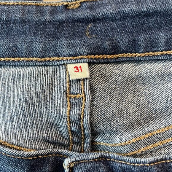 Levi's Womens Jeans Size 31 Straight Rolled Hem Mid Rise Dark Wash Blue Denim - Picture 7 of 10